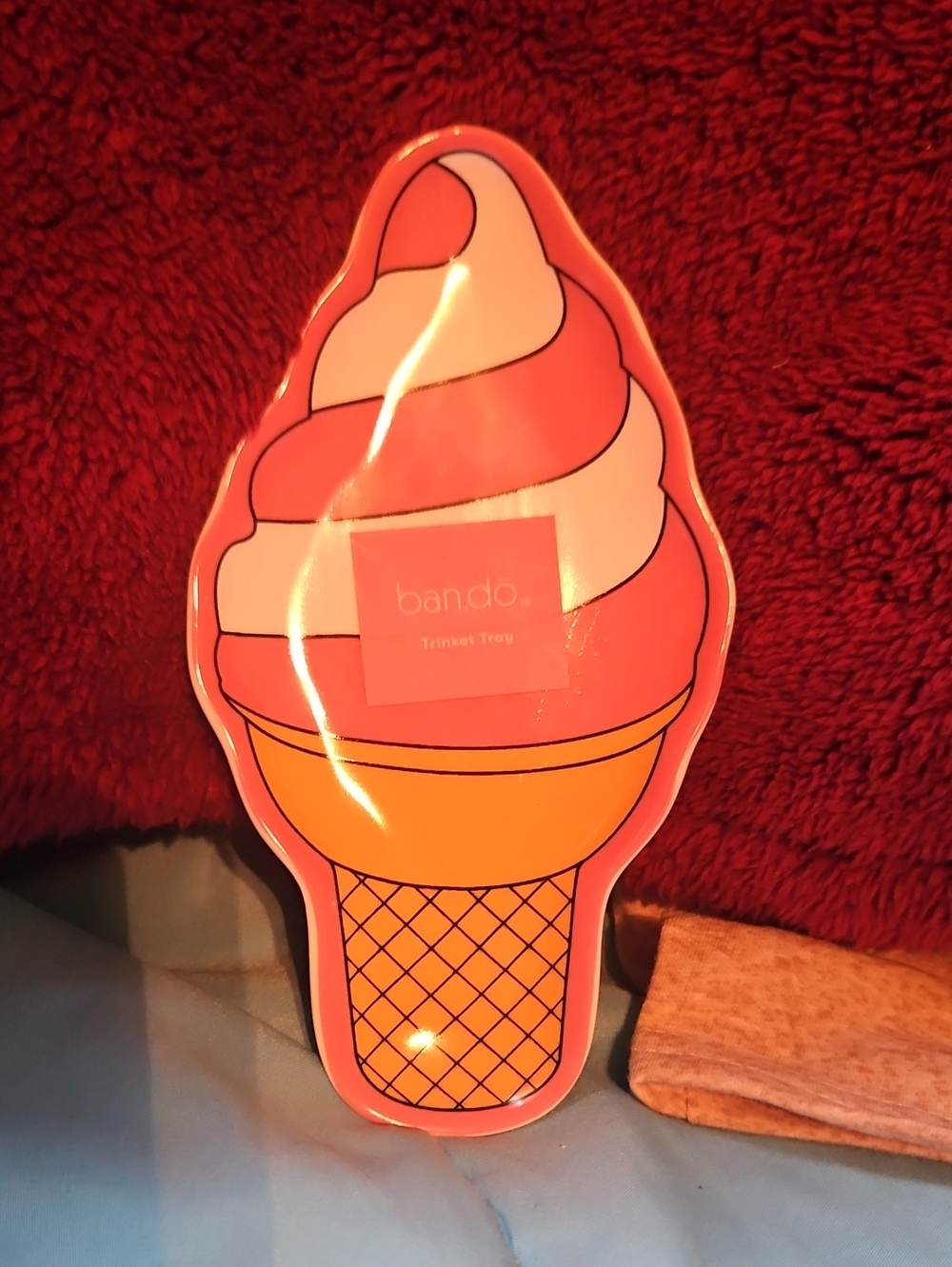 bando. Ice Cream Cone Trinket Tray - Pink & White